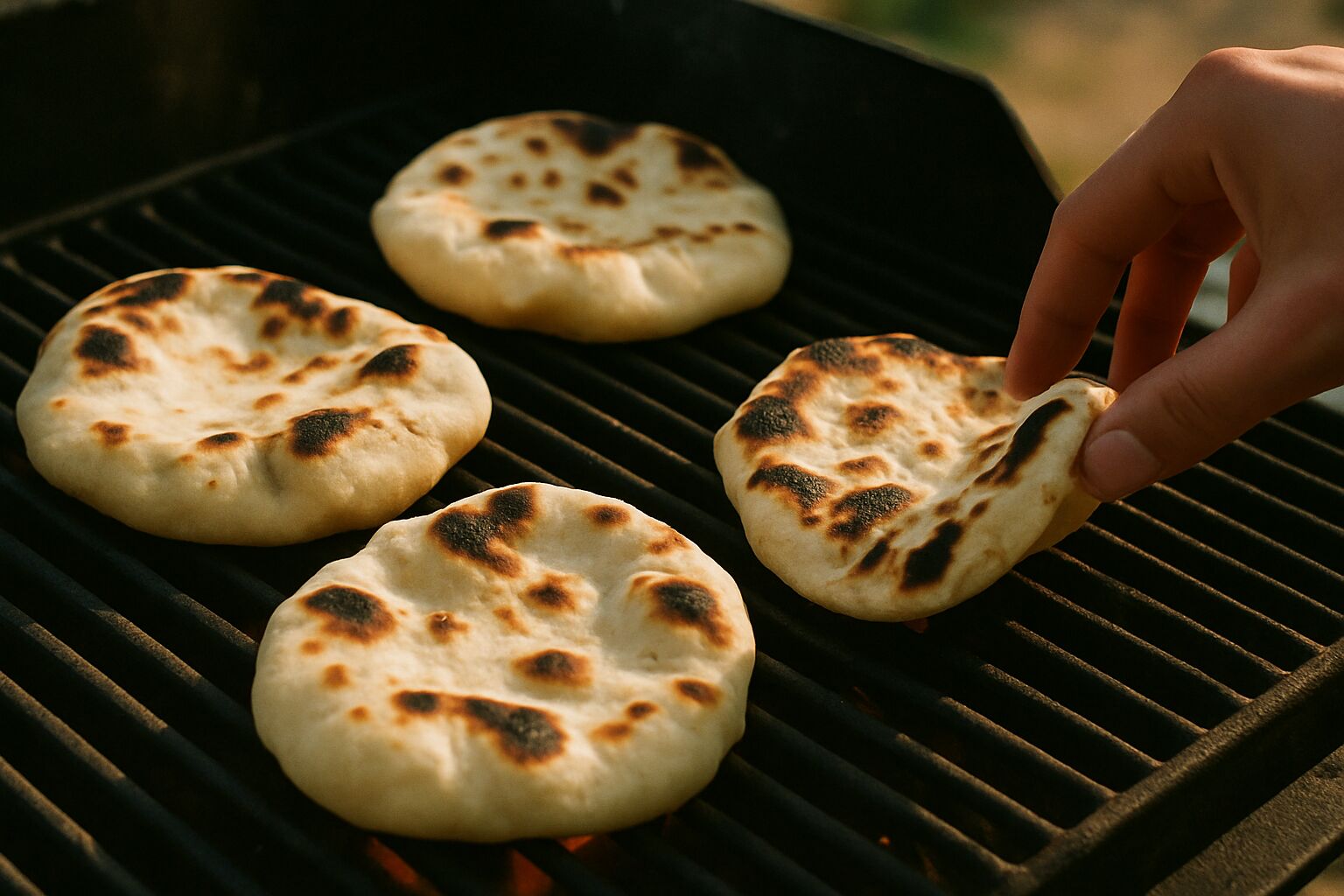 Flatbread on the grate